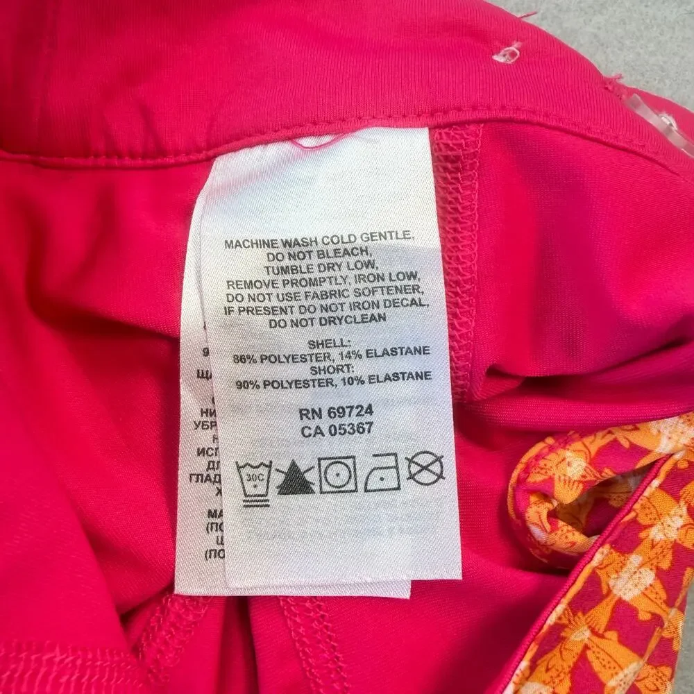 Columbia Orange Pink Bright Pattern Tennis Golf Outdoor Sporty Athleisure Skort
